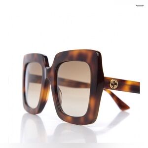 GUCCI AUTHENTIC Acetate Oversize Sunglasses GG0328S Tortoise